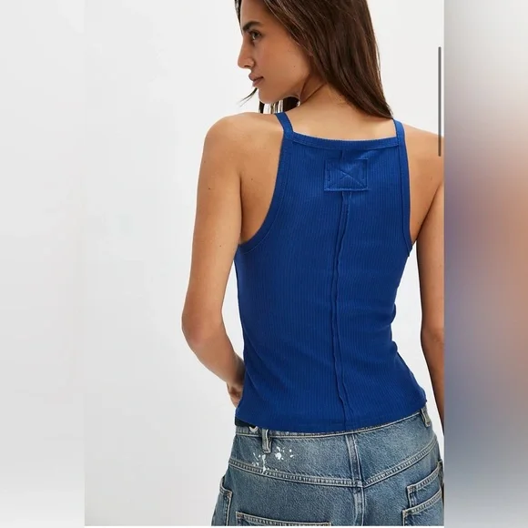 NWT Free People We The Free Mia Tank size XS in Blue - Picture 3 of 5